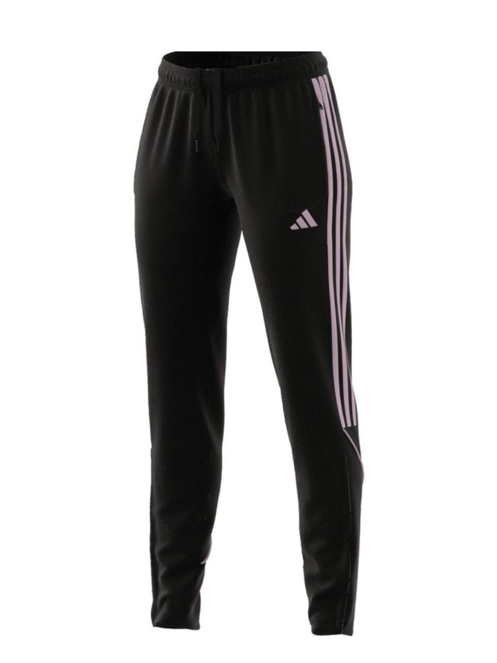 Black Adidas joggers track pants with light pink logo and stripes - size small